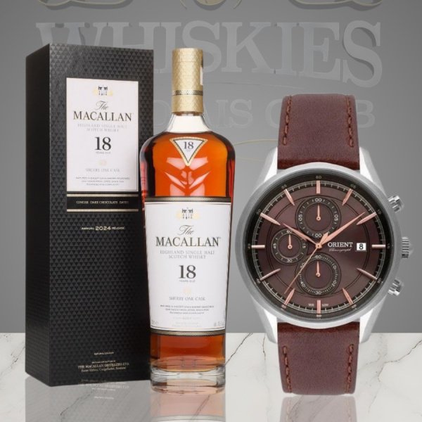 THE MACALLAN 18Y SHERRY + RELÓGIO ORIENTE 