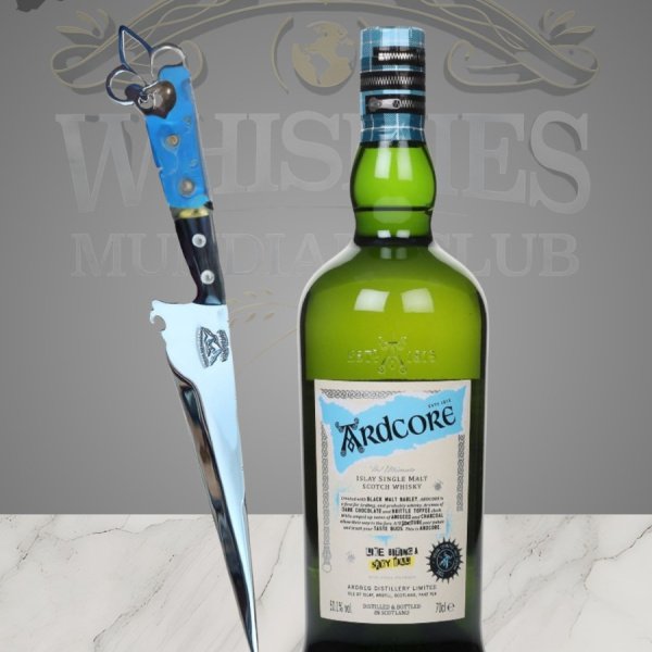 ARDBEG ARDCORE EDIÇÃO ESPECIAL PARA MENTOS + FACA LÍNGUA DE CHIMANGO 